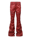 Obsidian Coated Zip Flare Denim