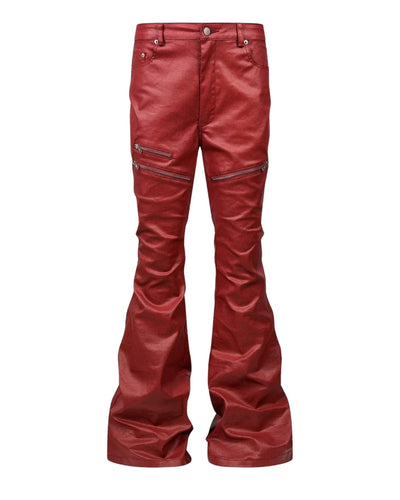 Obsidian Coated Zip Flare Denim