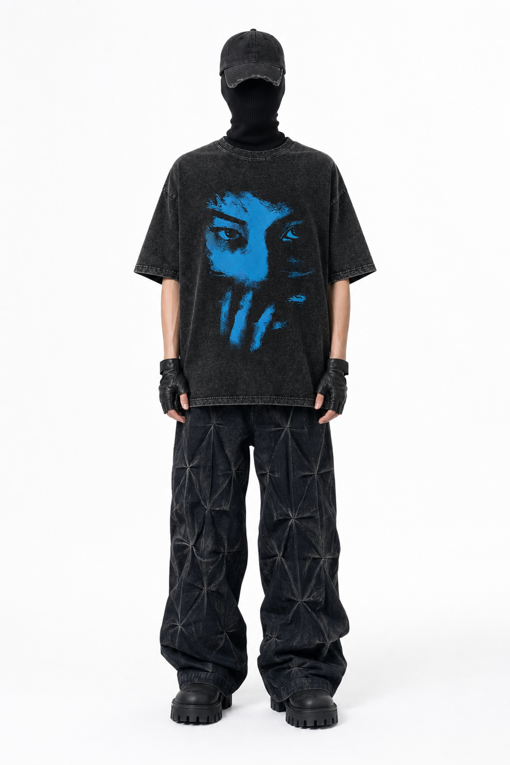 NAZORIN TEE × STREETPAIN WASHED DENIM コーディネート
