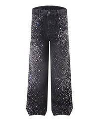 BLOSSOM RHINESTONES DENIM