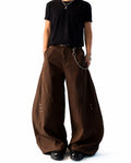 BROWN DRAPE WIDE PANTS