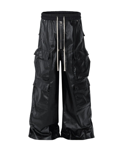 CARGO DESIGN CHIC LEATHER PANTS