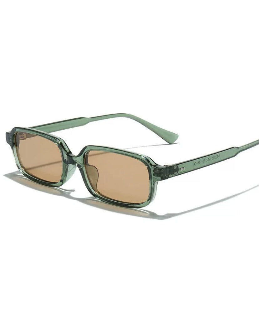 CLEAR FRAME RECTANGLE SUNGLASSES