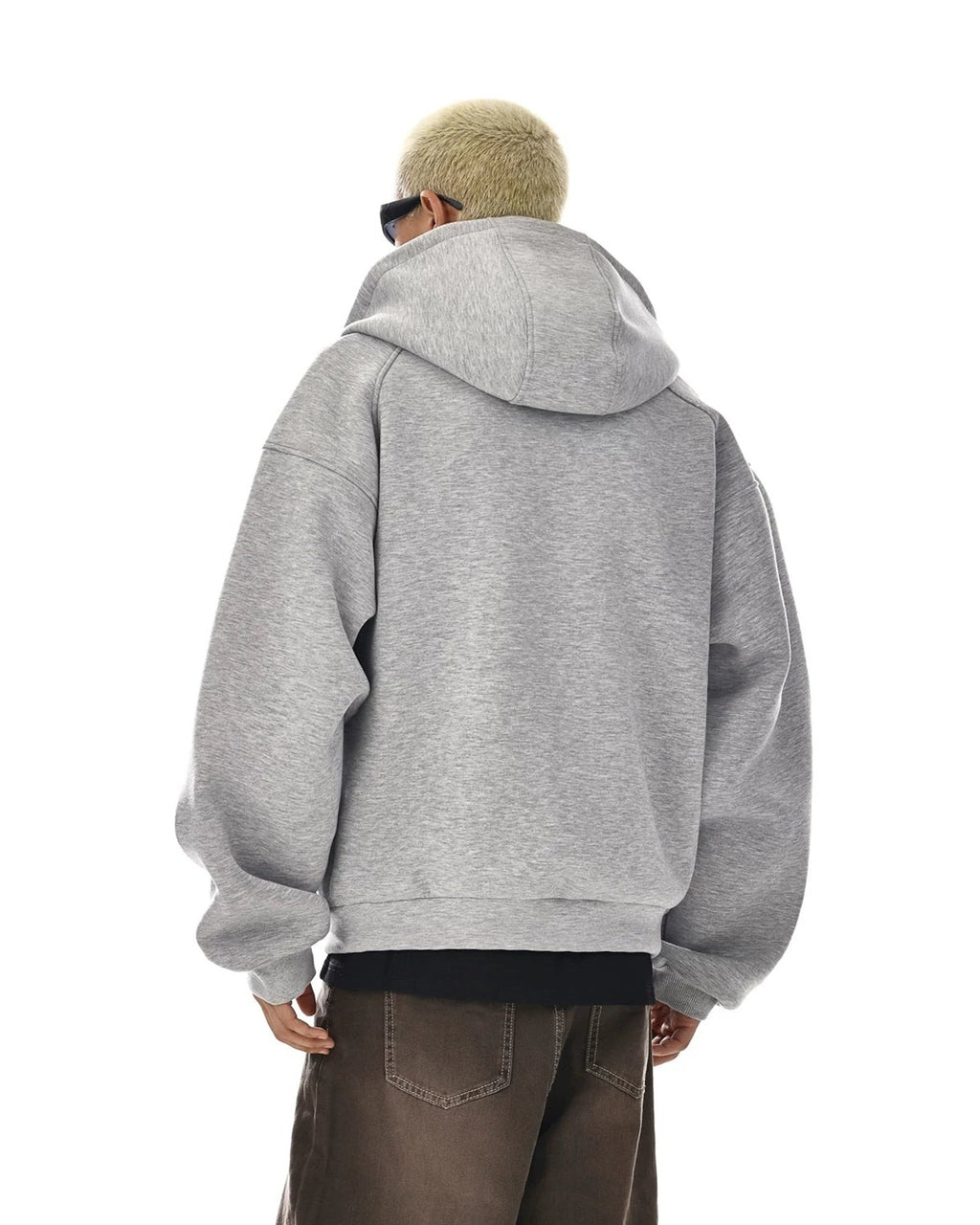 CONCRETE PLAIN SWEAT ZIP HOODIE