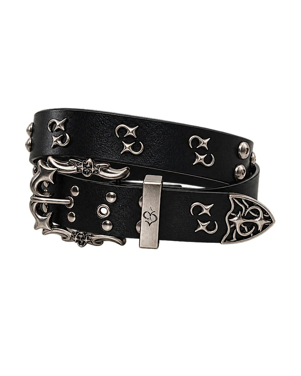 CRESCENT FANG STUDDED BELT
