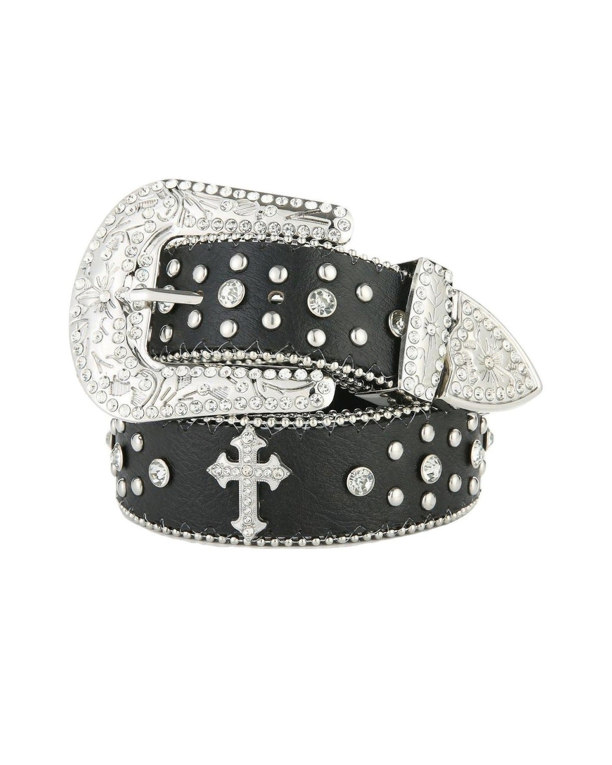 CROSS RHINESTONE WESTERN BELT