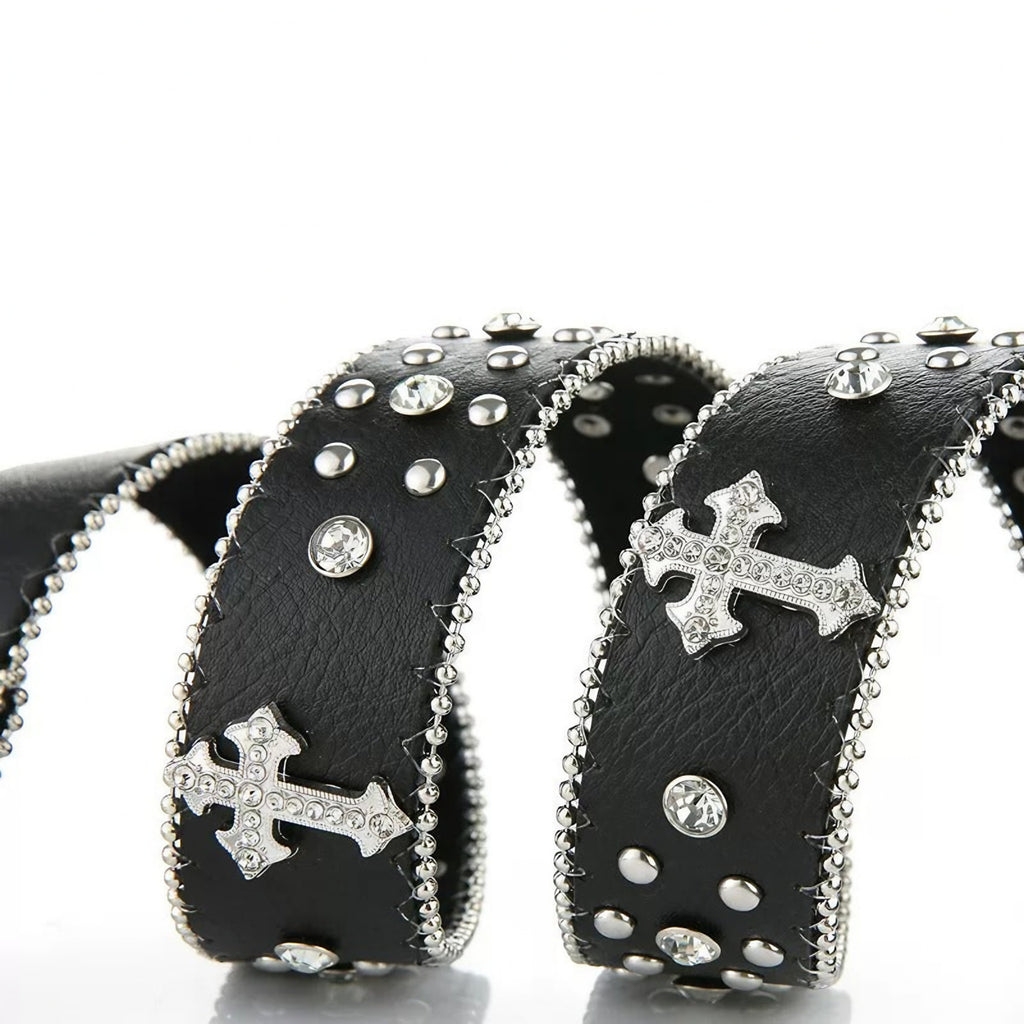 CROSS RHINESTONE WESTERN BELT