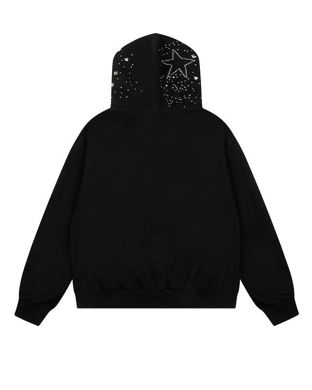 CRYSTAL STAR ZIP HOODIE