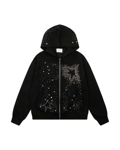 CRYSTAL STAR ZIP HOODIE