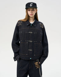 EMBROIDERED YOKE DENIM JACKET