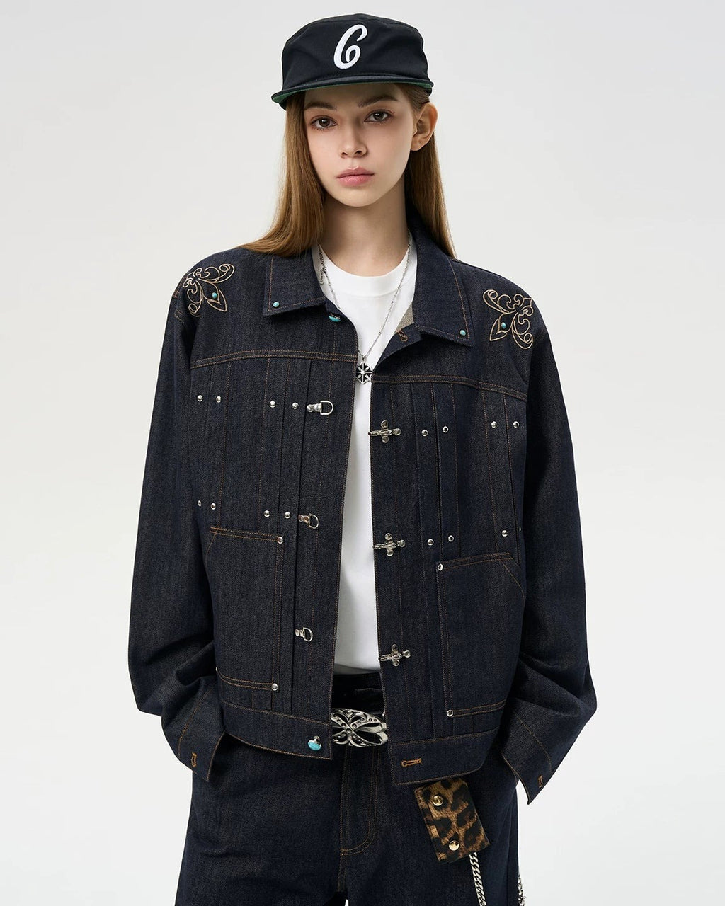 EMBROIDERED YOKE DENIM JACKET
