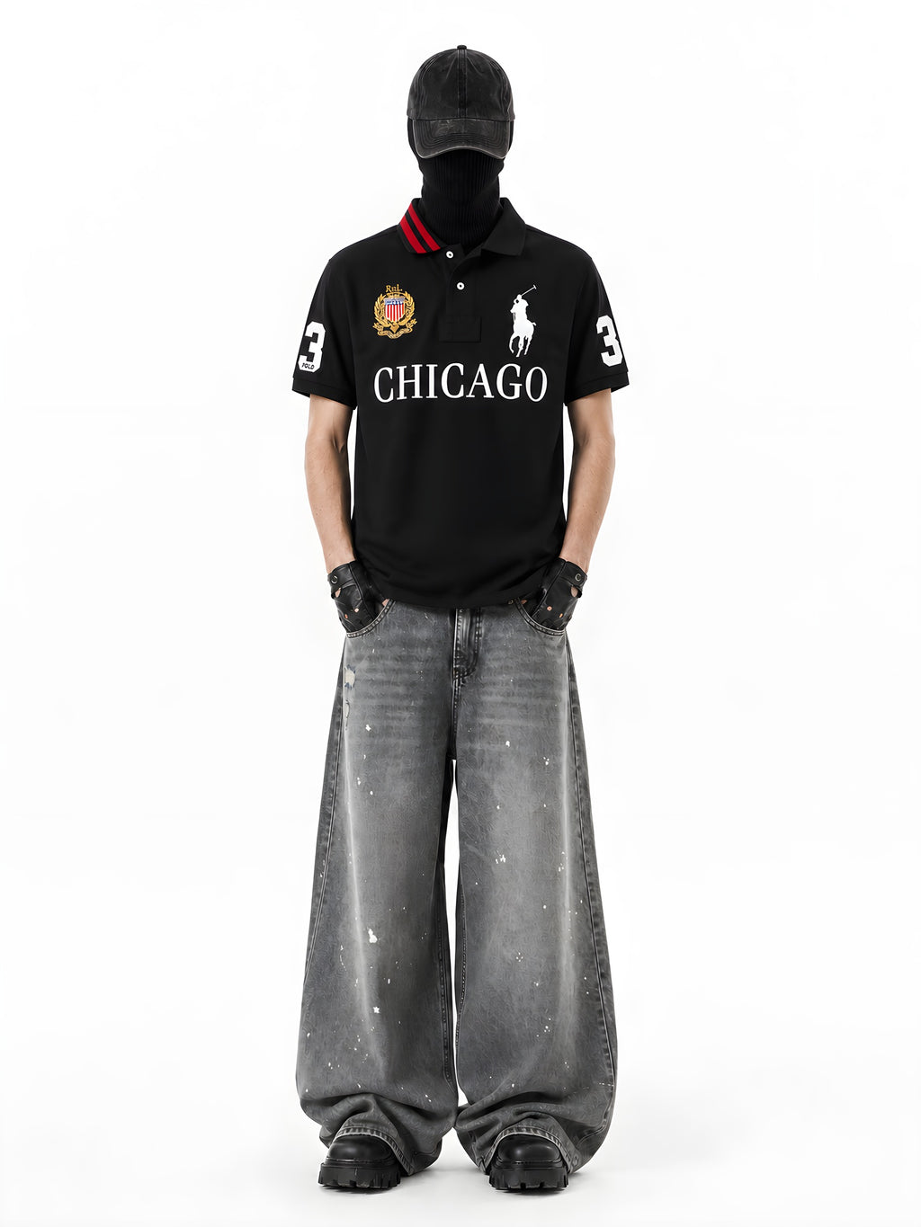 CHICAGO CREST POLO 着用・全身