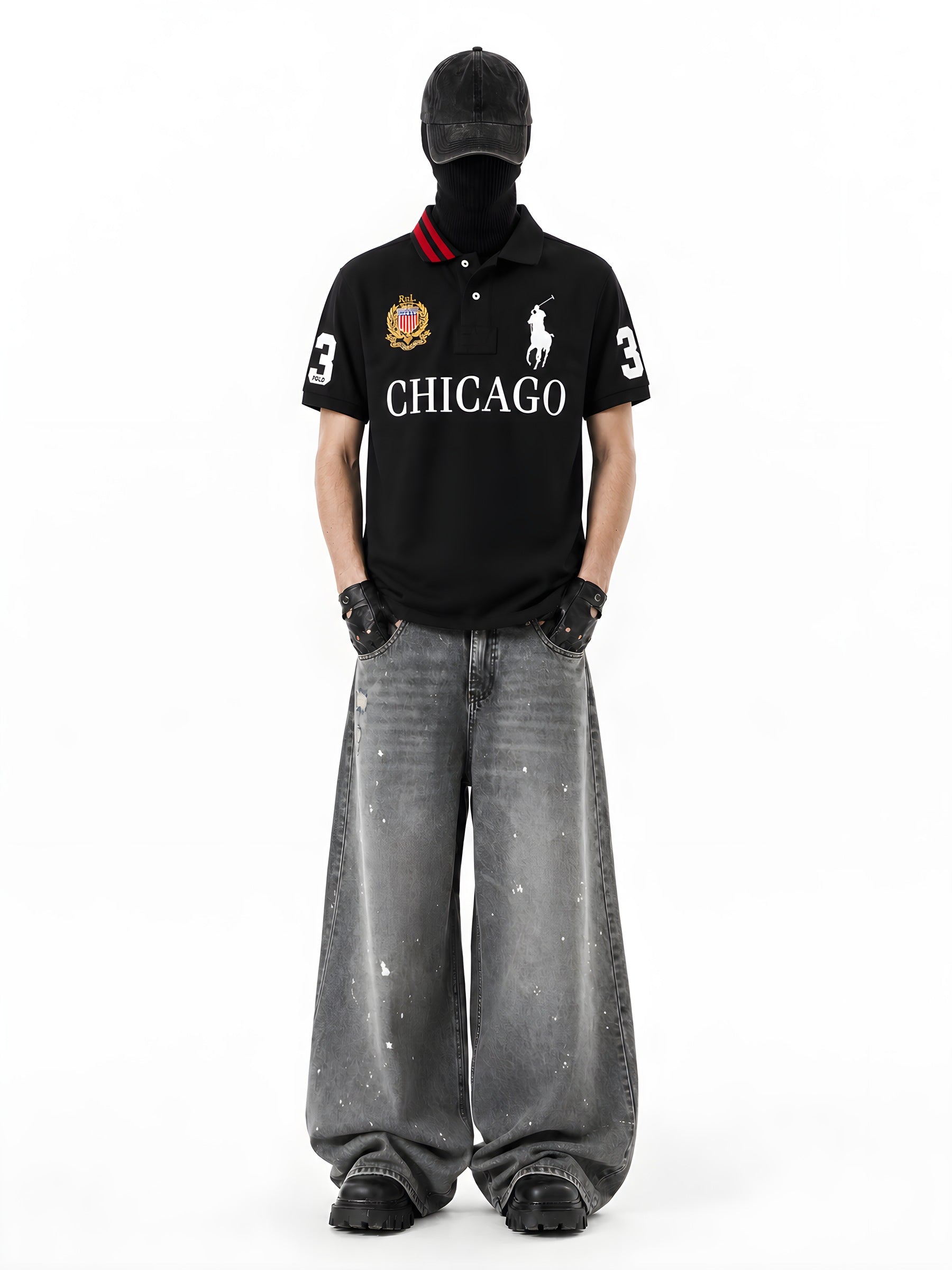 CHICAGO CREST POLO 着用・全身