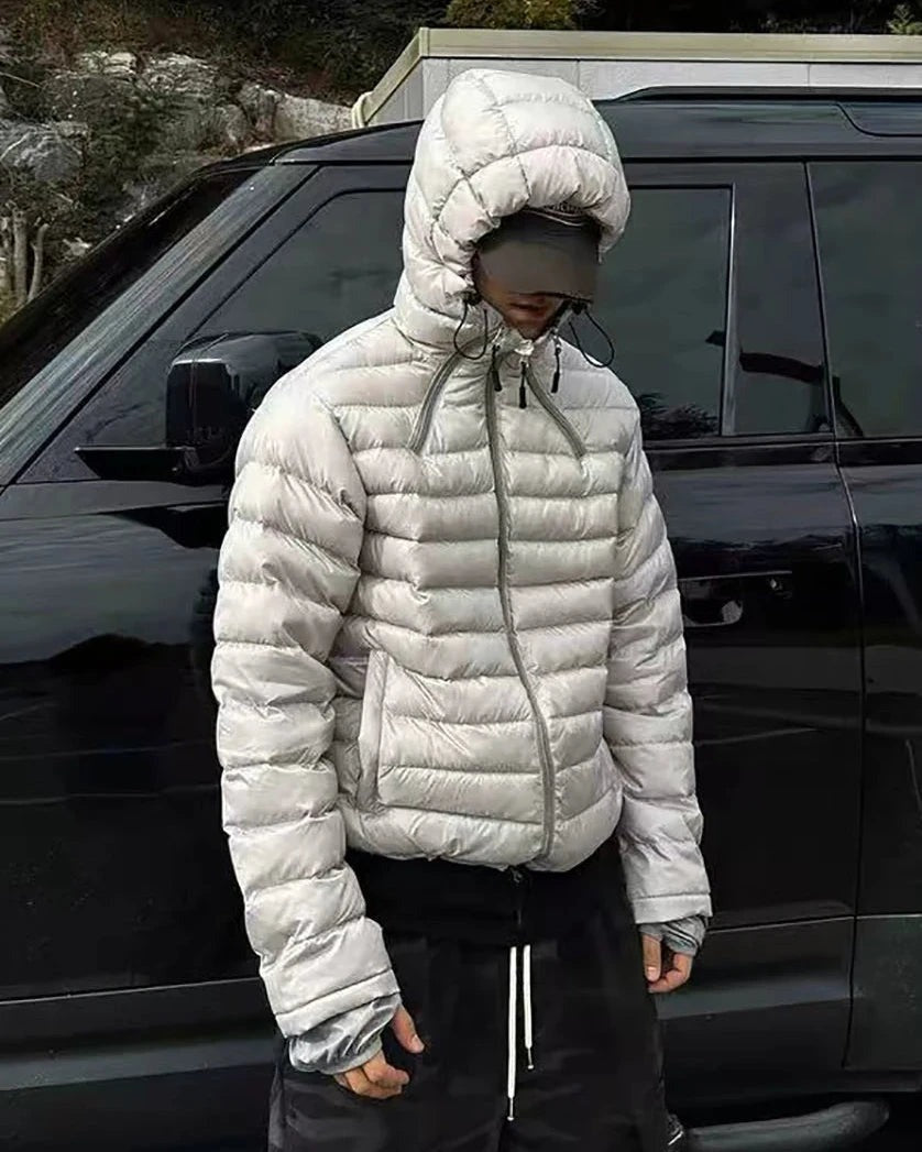 GLACIER HOODED CROPPED PUFFER
