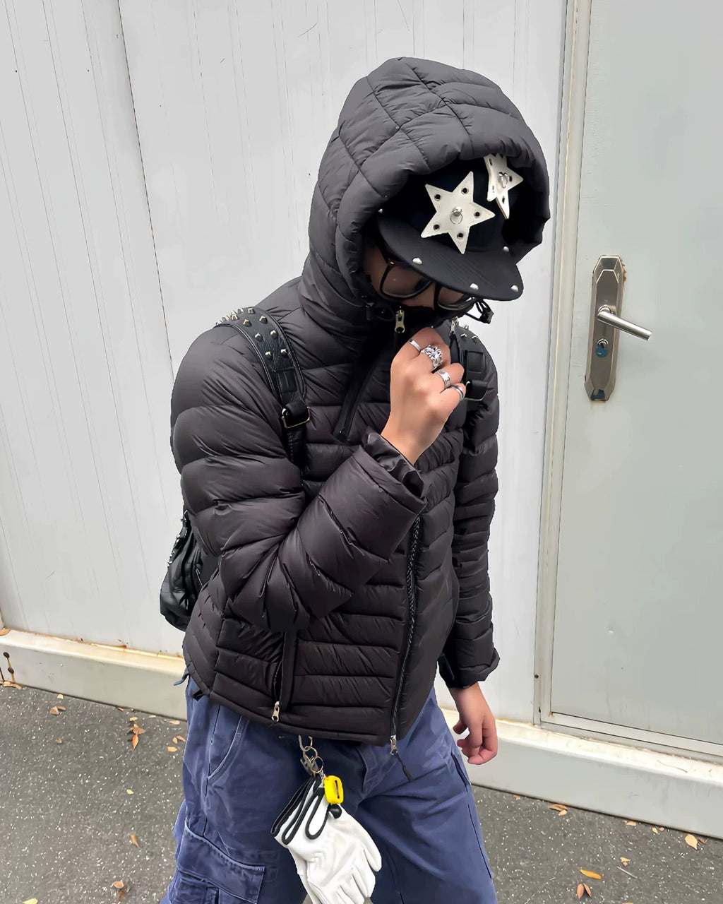 GLACIER HOODED CROPPED PUFFER