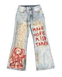 GRAPHIC ART DESIGN DENIM PANTS