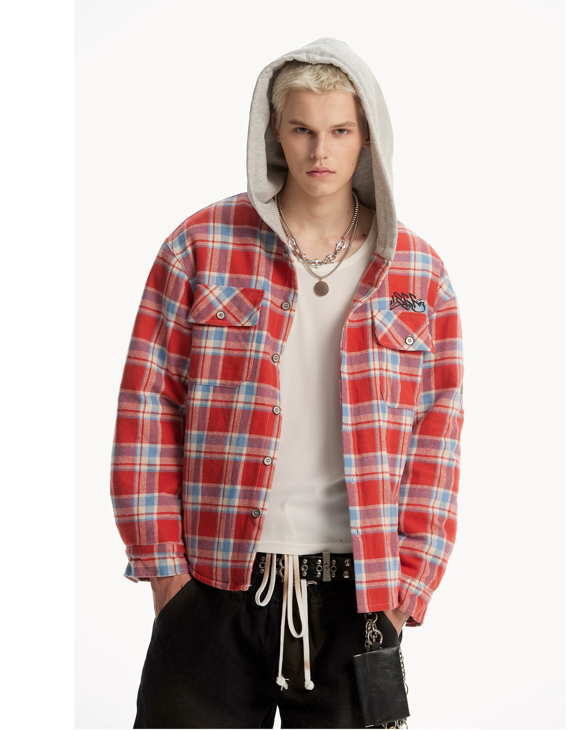 HIGHLAND PLAID HOODED SHIRT JACKET