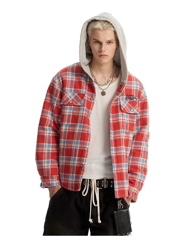HIGHLAND PLAID HOODED SHIRT JACKET