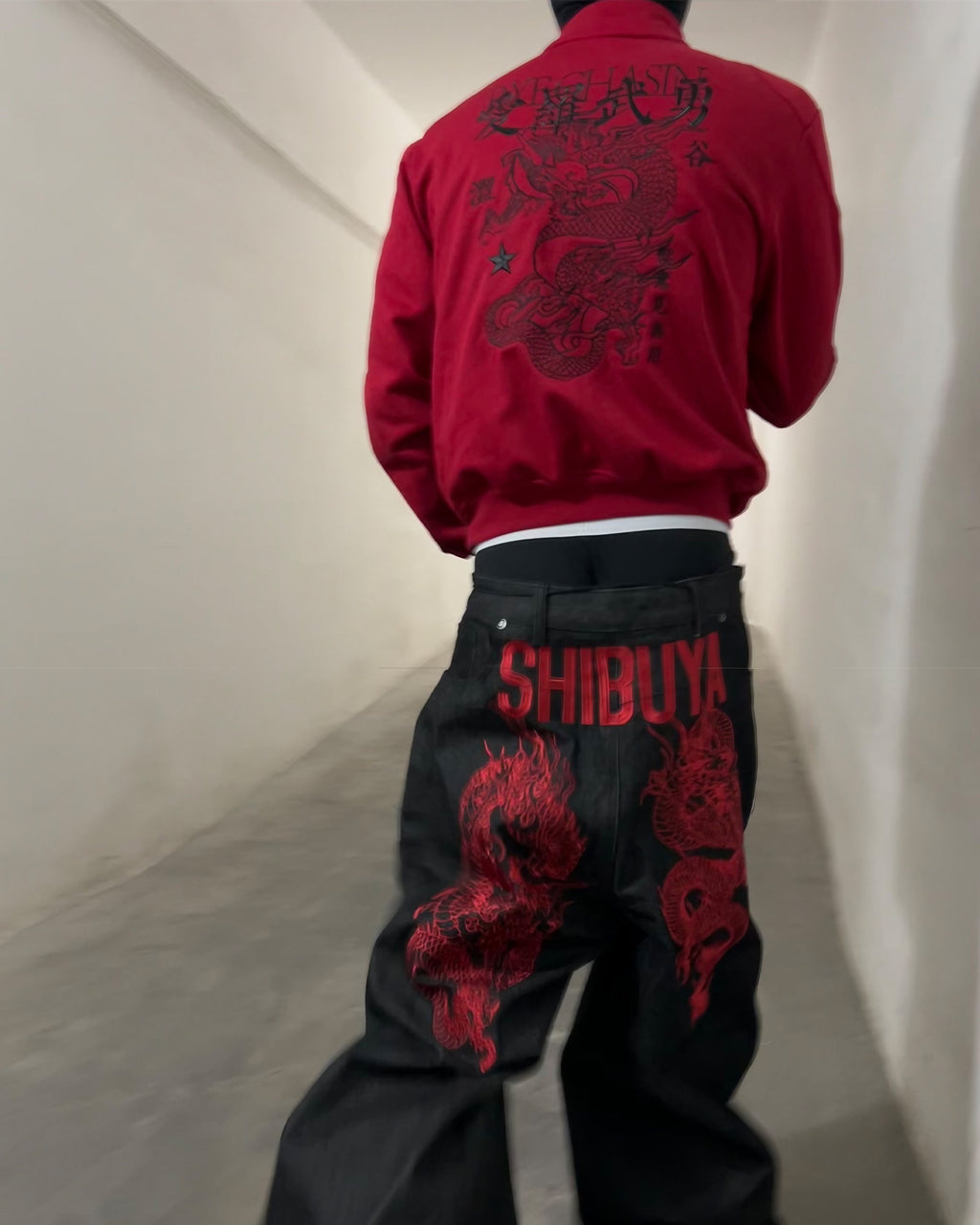 SHIBUYA HEAVY DRAGON EMBROIDERY TWO-SIDED DENIM
