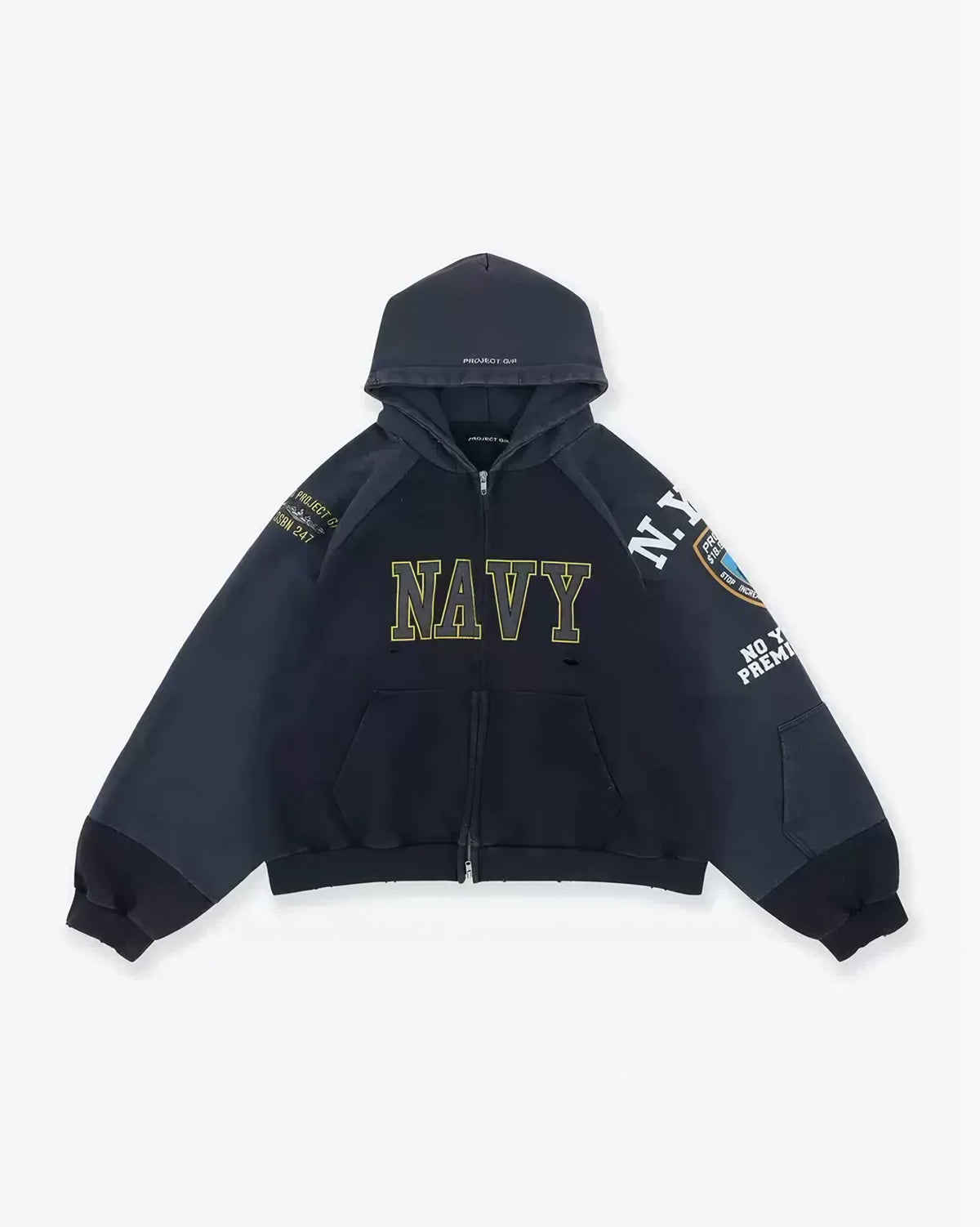 KORVEN DISTRESSED ZIP HOODIE