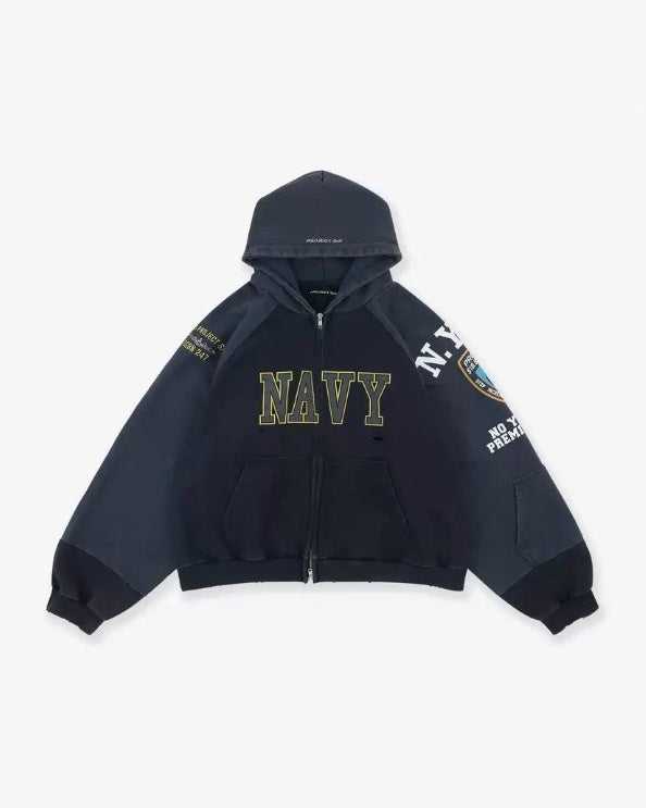 KORVEN DISTRESSED ZIP HOODIE