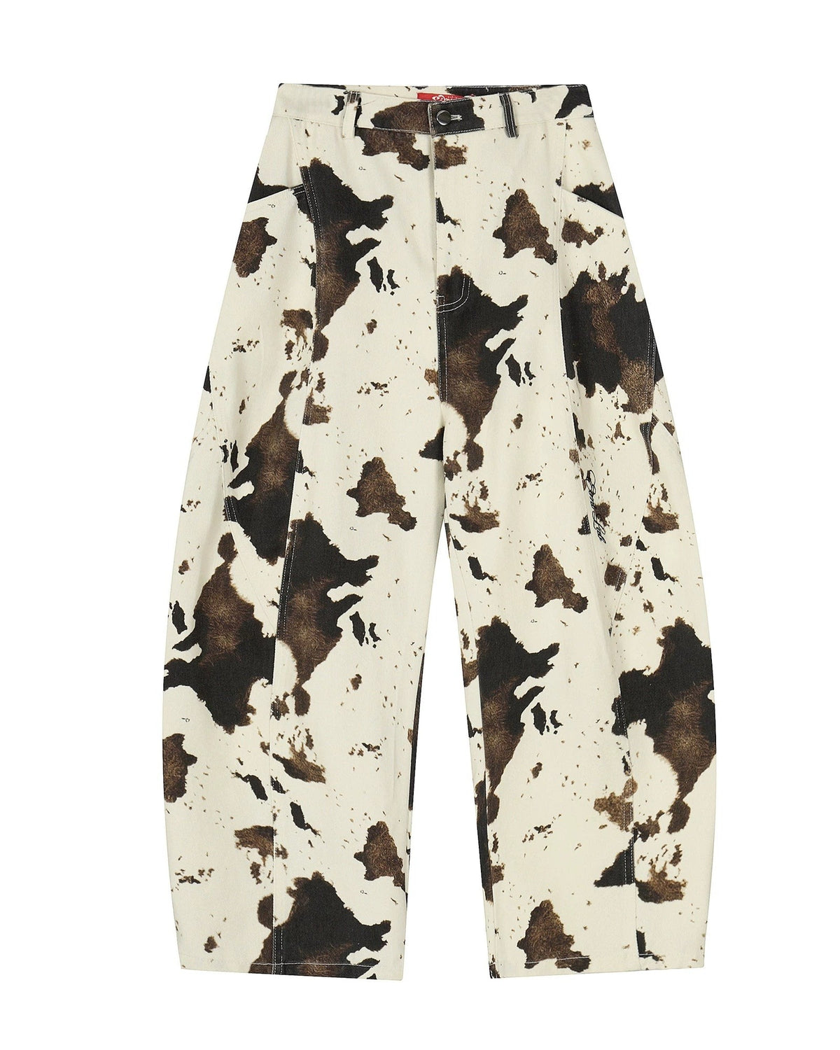 OXLETH COWHIDE PRINT WIDE PANTS