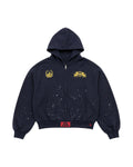 PAINT SPLATTER CREST ZIP HOODIE