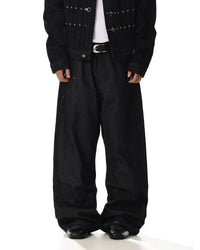 PLAIN BLACK BAGGY DENIM