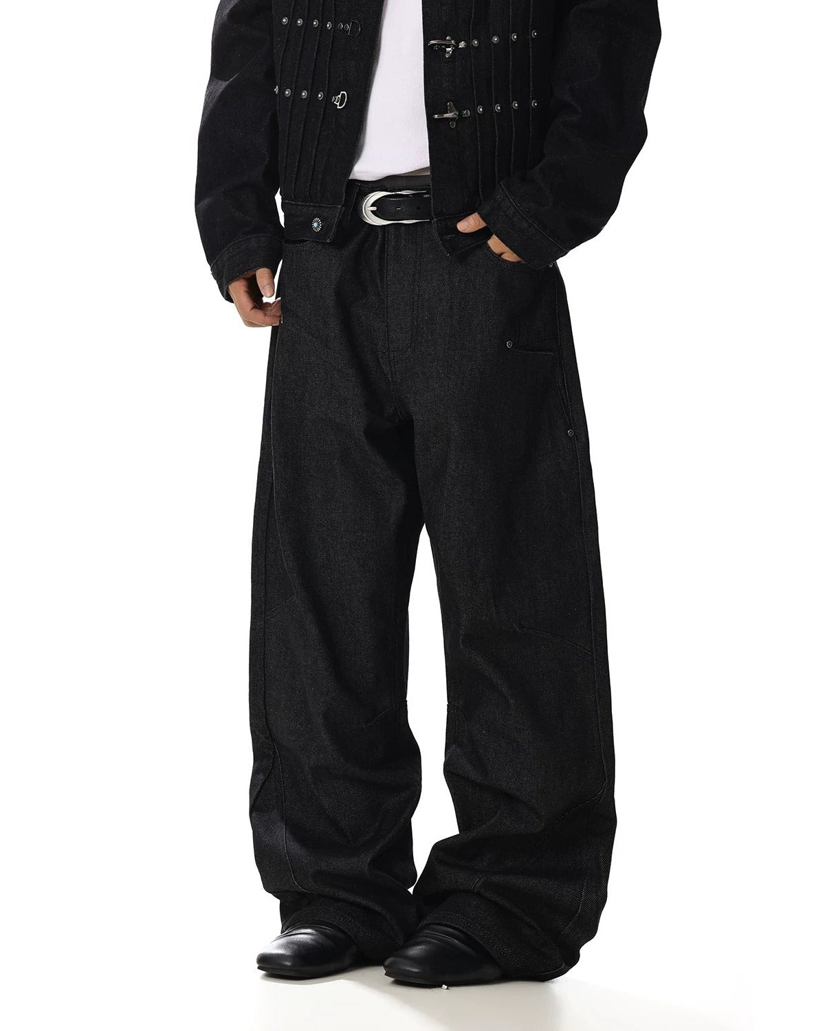 PLAIN BLACK BAGGY DENIM