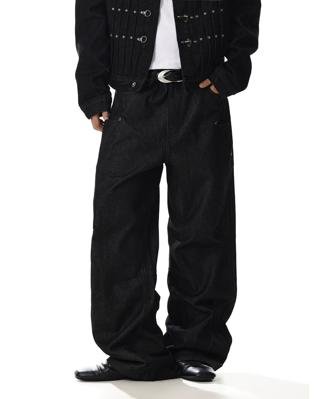 PLAIN BLACK BAGGY DENIM