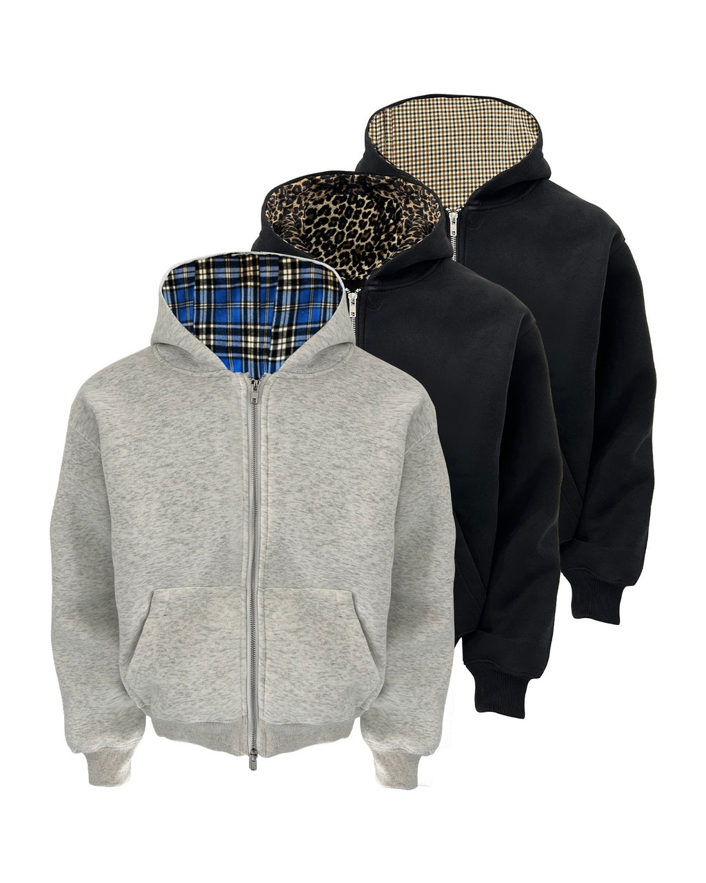 PRINTED HOOD LINING ZIP HOODIE