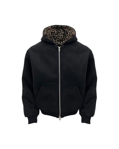PRINTED HOOD LINING ZIP HOODIE