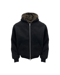 PRINTED HOOD LINING ZIP HOODIE