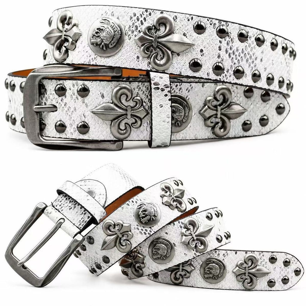 PYTHON CROSS STUDDED BELT