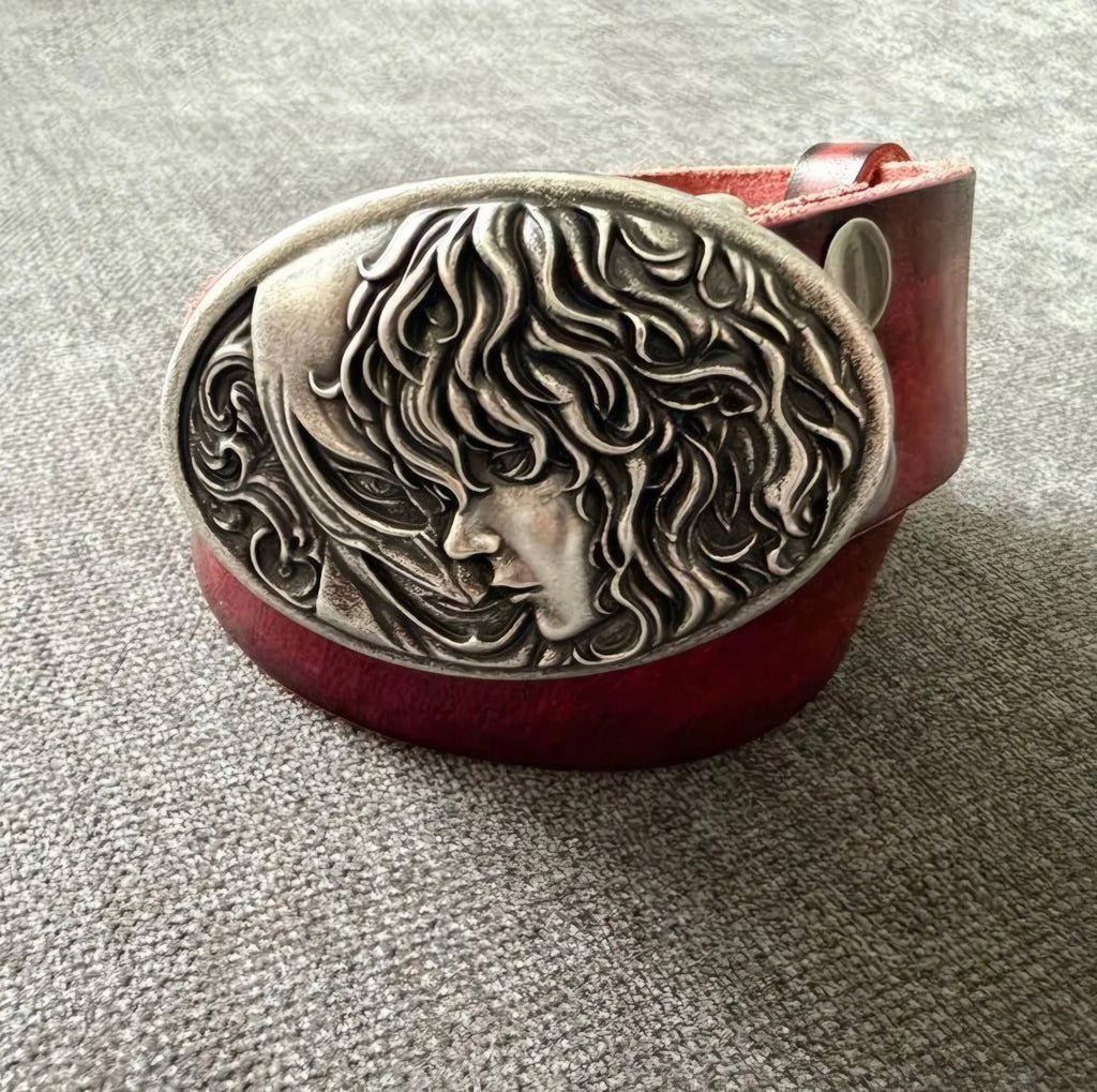 RED PORTRAIT BUCKLE BELT