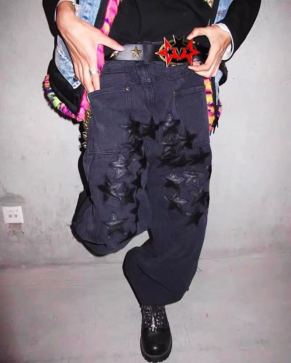 RED STAR STUDDED BELT