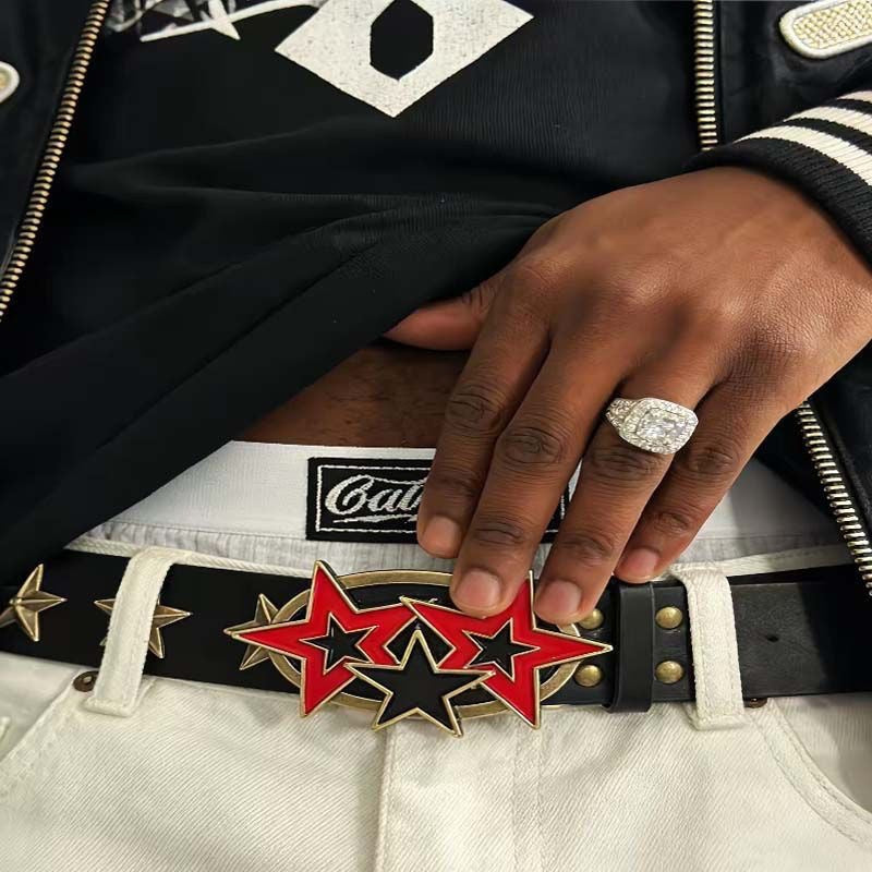 RED STAR STUDDED BELT