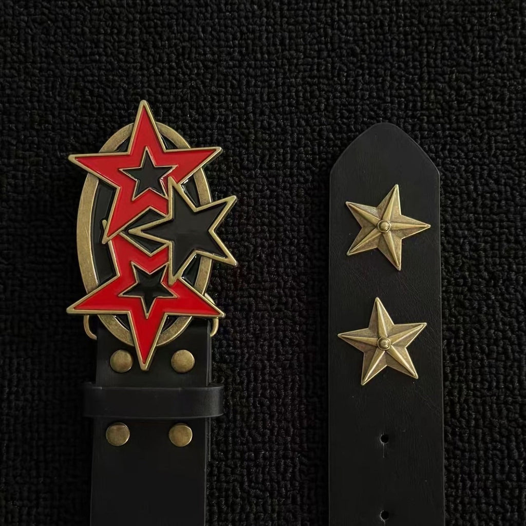 RED STAR STUDDED BELT
