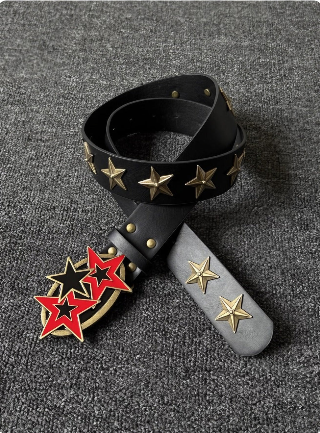 RED STAR STUDDED BELT