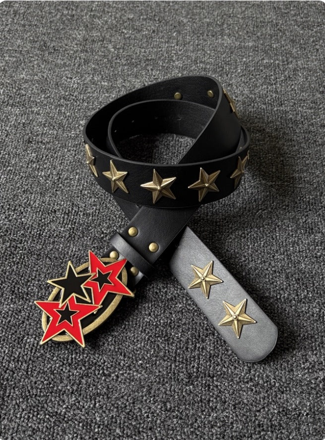 RED STAR STUDDED BELT