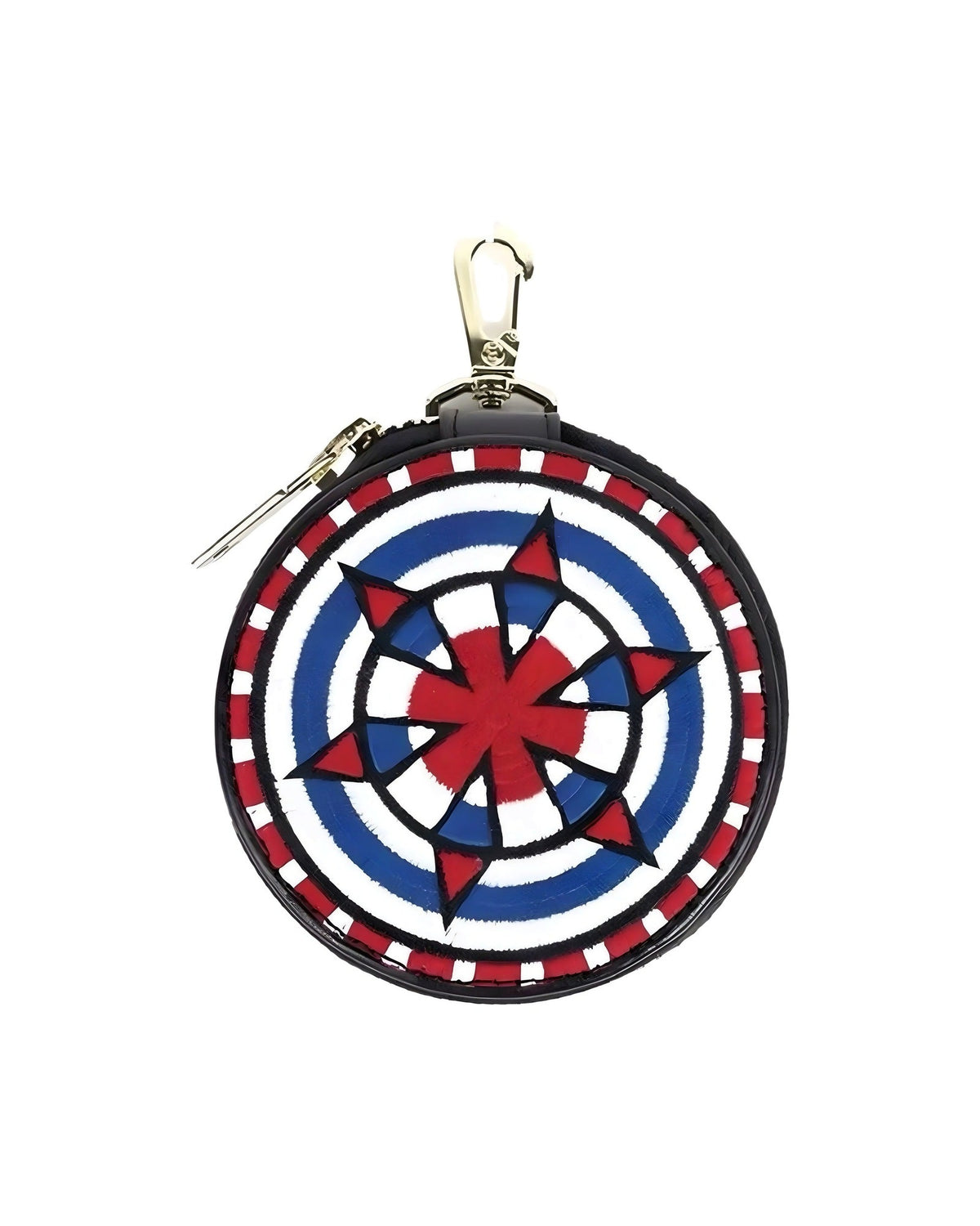 ROUND EMBROIDERY COIN CASE Blue 正面