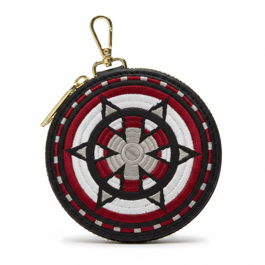 ROUND EMBROIDERY COIN CASE