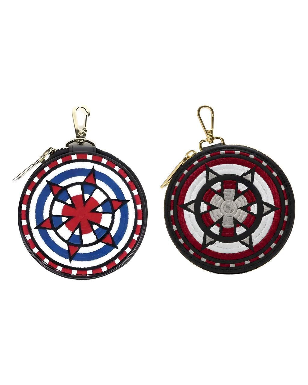 ROUND EMBROIDERY COIN CASE Blue / Black 2色