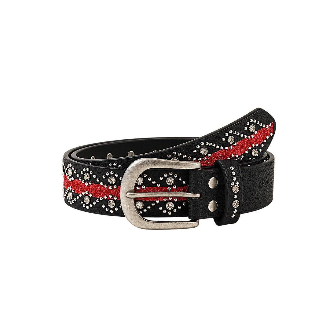 SCARLET LINE STUDDED BELT