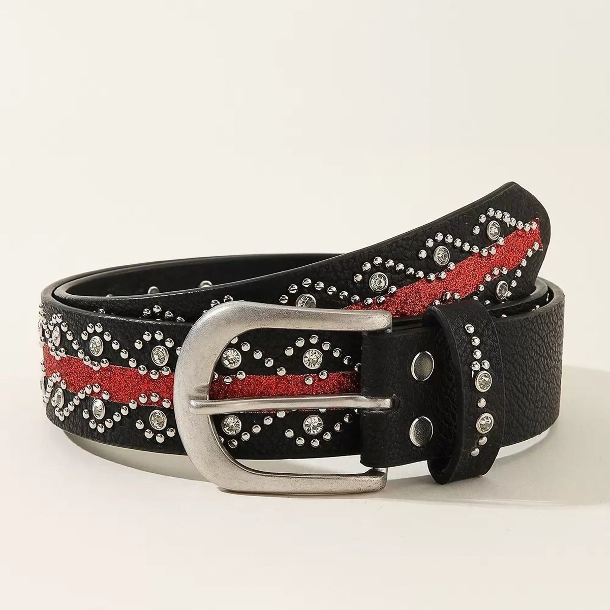 SCARLET LINE STUDDED BELT