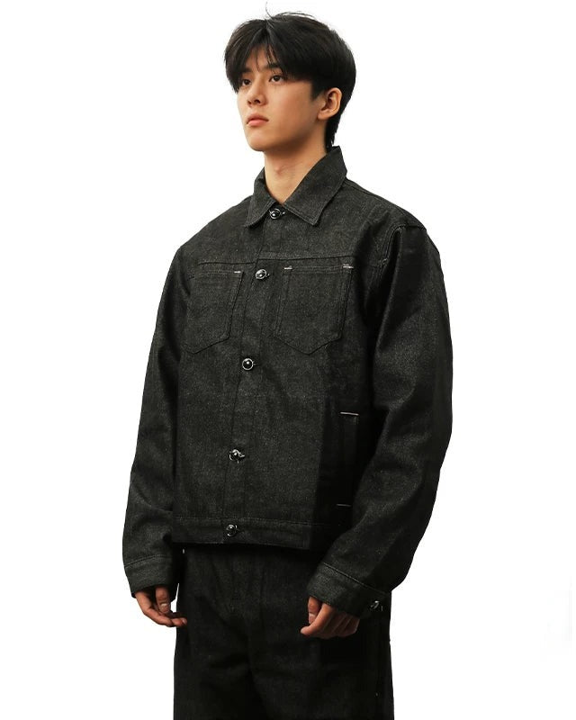 TONAL STITCH DENIM TRUCKER JACKET
