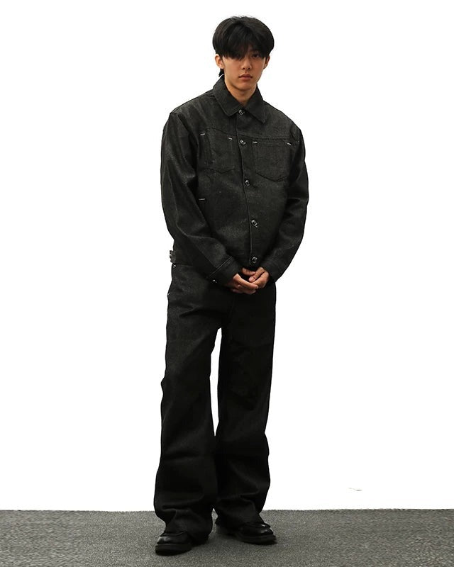 TONAL STITCH DENIM TRUCKER JACKET