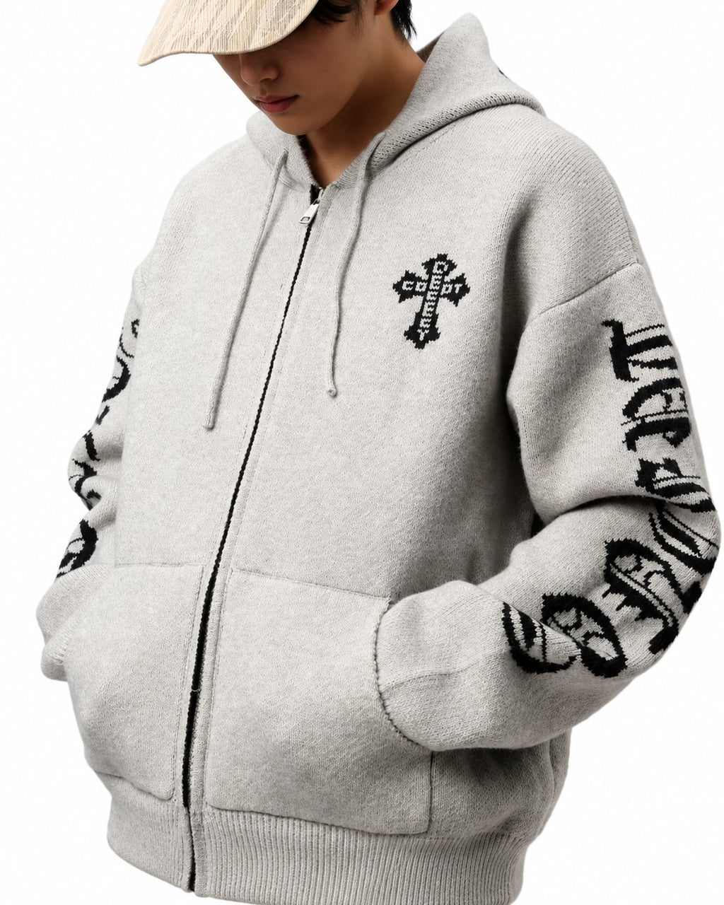 TORISCO CROSS KNIT HOODIE