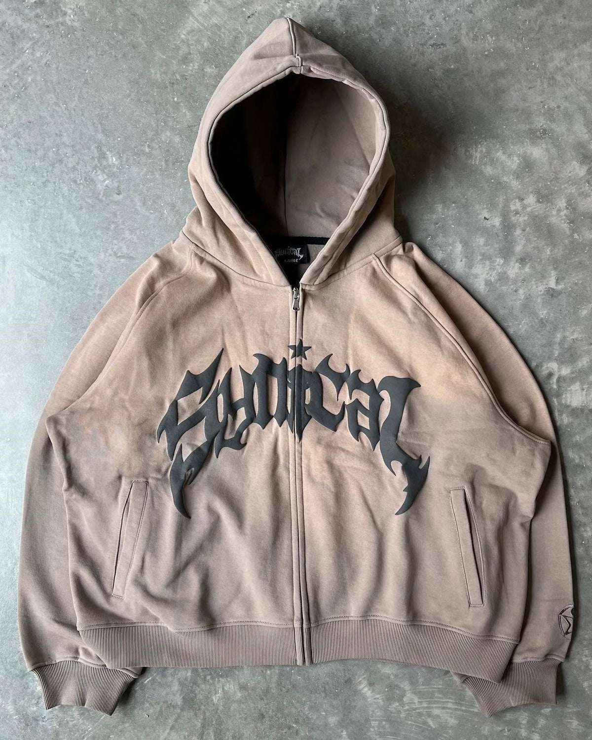 TRIBAL LOGO ZIP HOODIE