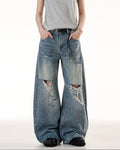 WASTELAND RIPPED WIDE DENIM